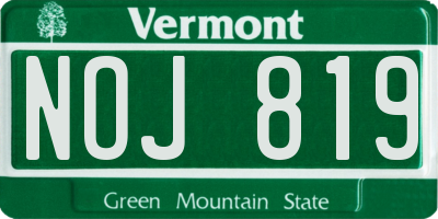 VT license plate NOJ819