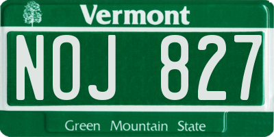 VT license plate NOJ827