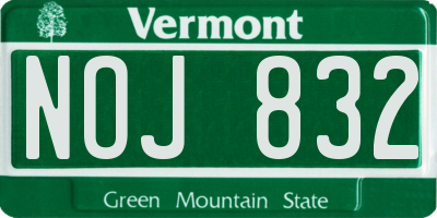 VT license plate NOJ832