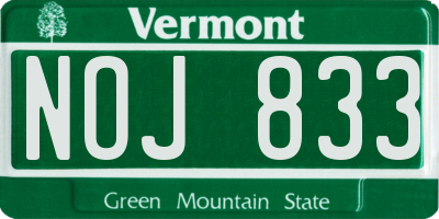 VT license plate NOJ833