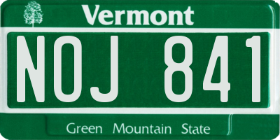 VT license plate NOJ841