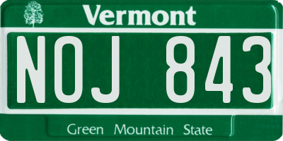 VT license plate NOJ843