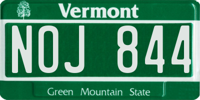 VT license plate NOJ844