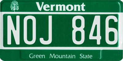 VT license plate NOJ846