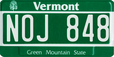 VT license plate NOJ848