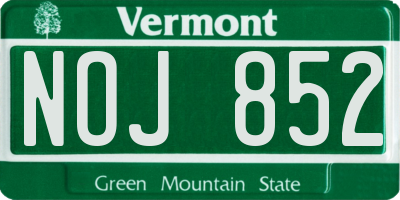 VT license plate NOJ852
