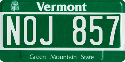 VT license plate NOJ857