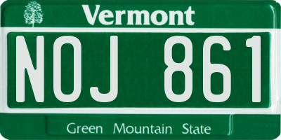 VT license plate NOJ861