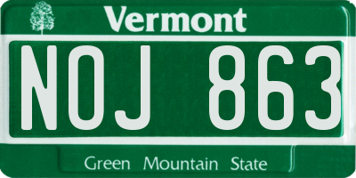VT license plate NOJ863