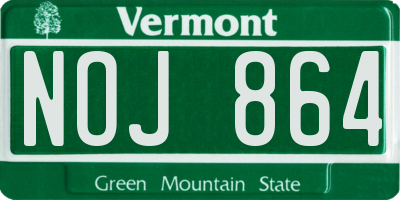 VT license plate NOJ864