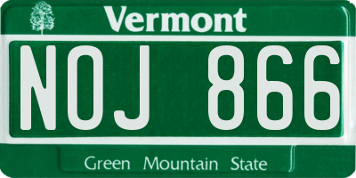 VT license plate NOJ866
