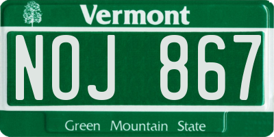 VT license plate NOJ867