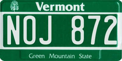 VT license plate NOJ872