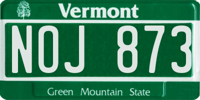 VT license plate NOJ873