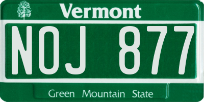 VT license plate NOJ877