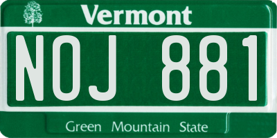 VT license plate NOJ881