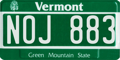VT license plate NOJ883