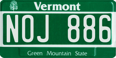 VT license plate NOJ886