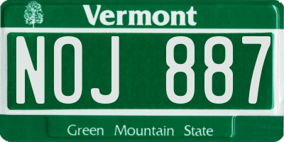 VT license plate NOJ887