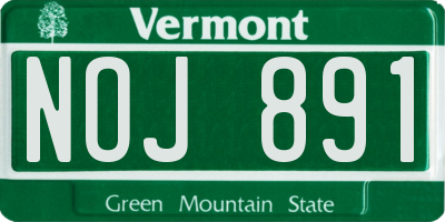 VT license plate NOJ891