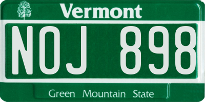 VT license plate NOJ898