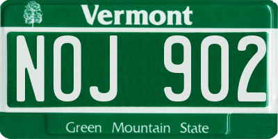 VT license plate NOJ902