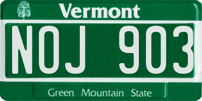 VT license plate NOJ903