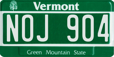 VT license plate NOJ904