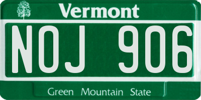 VT license plate NOJ906