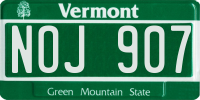 VT license plate NOJ907