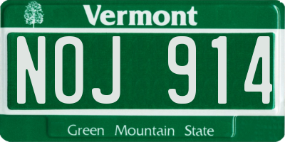 VT license plate NOJ914