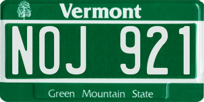 VT license plate NOJ921