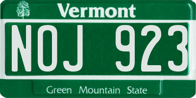 VT license plate NOJ923