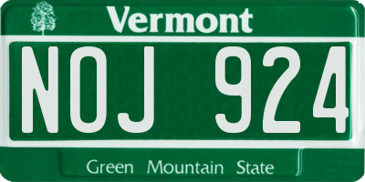 VT license plate NOJ924