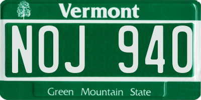 VT license plate NOJ940