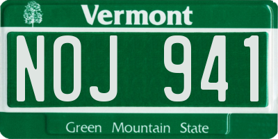 VT license plate NOJ941