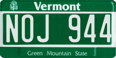VT license plate NOJ944