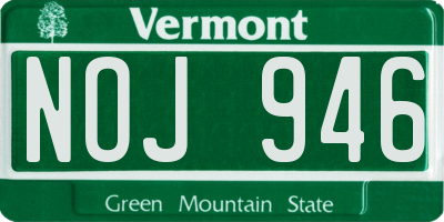VT license plate NOJ946