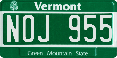 VT license plate NOJ955