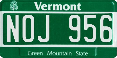 VT license plate NOJ956