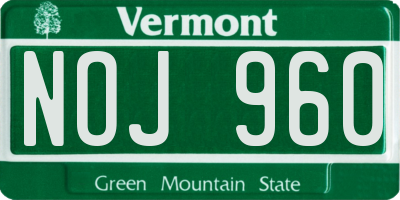 VT license plate NOJ960