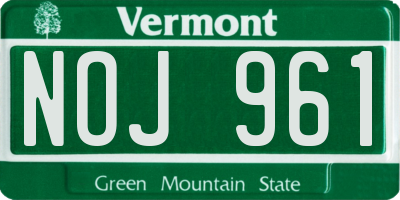 VT license plate NOJ961