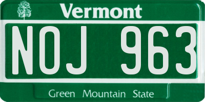 VT license plate NOJ963