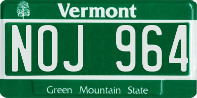 VT license plate NOJ964
