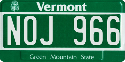 VT license plate NOJ966