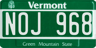 VT license plate NOJ968