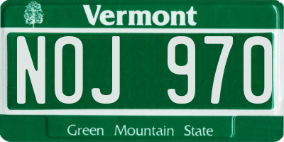 VT license plate NOJ970