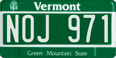 VT license plate NOJ971