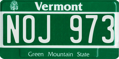 VT license plate NOJ973