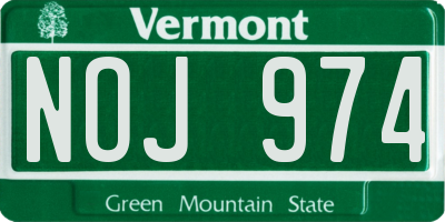 VT license plate NOJ974